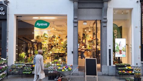 De Aveve pop-up store: een groene oase met dynamische schermcommunicatie